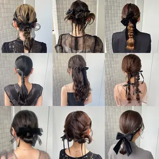 ヘアアレンジ 艶感カラー/オリーブ アレンジ：♡のヘアスタイル