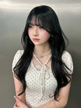 ロング カラー nanaka 🤍韓国ワンホンヘアのヘアスタイル