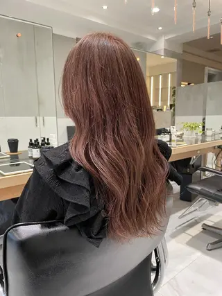 ロング オリーブ カラー✨有坂映哉のヘアスタイル