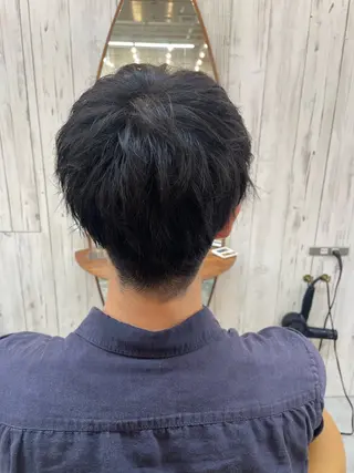 メンズ オリーブベージュ/シ ョートボブたまき🧡のヘアスタイル