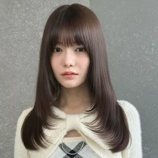 セミロング カラー ブリーチなし透明感カ ラー🫧/Kannaのヘアスタイル