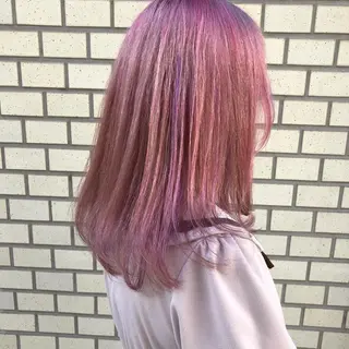 ミディアム カラー パーマ ヘアアレンジ ハイトーン特化🤍 浦住のヘアスタイル