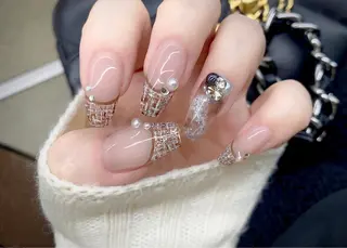 ネイル I-nailロング /ワンホン/キラキラのネイルデザイン