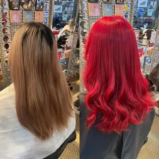 セミロング カラー ヘアアレンジ 🌈派手髪エクステ ブレイズ🌈ひろとのヘアスタイル