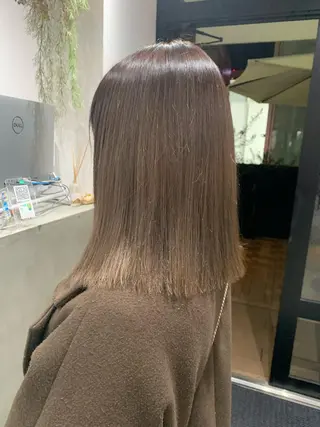 ミディアム カラー ヘアアレンジ kei🤎ベージュ /透明感カラー/博多のヘアスタイル