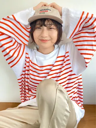 ショート カラー ELENA所属・ナチュラルなショート 北本空河のヘアスタイル