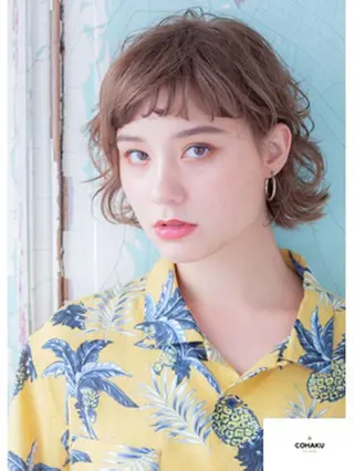 ショート カラー パーマ tocoha 四條畷駅のヘアスタイル