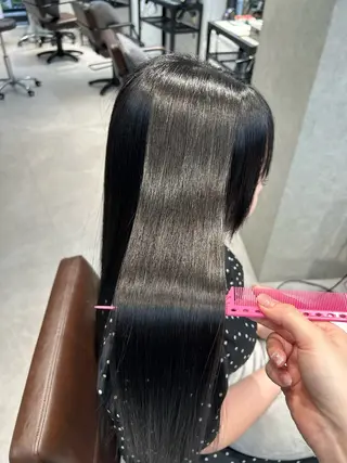 ロング カラー ninaアイドル前髪 ×透明感🎀のヘアスタイル