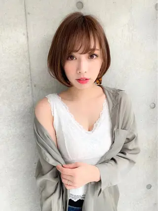 ミディアム カラー パーマ ヘアアレンジ 🎀愛されモテヘア♡ 梅澤夏基🎀のヘアスタイル