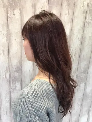 ミディアム カラー パーマ ヘアアレンジ 韓国ヘア✨グレージュ カラーasamiのヘアスタイル