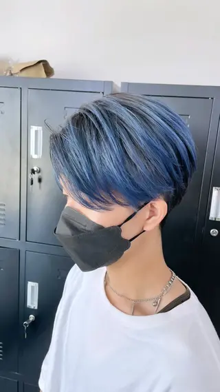 ミディアム カラー メンズ エビスザキレン／メン ズ／心斎橋🌳のヘアスタイル