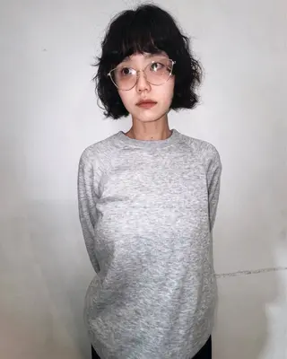 ショート スパイラルパーマ/デ ザインカット/アミのヘアスタイル