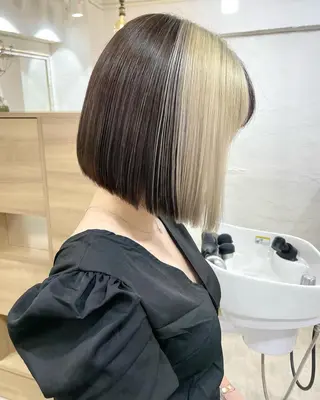 ショート カラー パーマ 銀座No.1髪質改善 縮毛矯正/本木のヘアスタイル