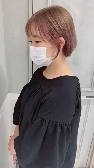 ショート オリーブ カラー✨有坂映哉のヘアスタイル