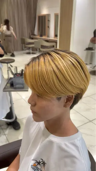 ショート カラー パーマ メンズ メンズ毛流れ 縮毛特化/土屋丈のヘアスタイル