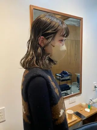 ミディアム カラー 砂原 ひよりのヘアスタイル