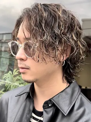ミディアム パーマ メンズ fifth天神 パーマ特化/石橋航海のヘアスタイル