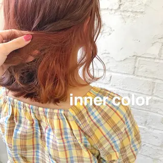 セミロング カラー オリーブ/アッシュ やわらか透明感カラーのヘアスタイル