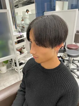 ショート カラー パーマ メンズ 関西センターパート メンズモデル募集のヘアスタイル