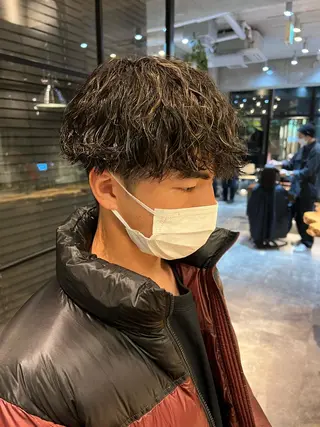 ショート パーマ メンズ 波巻きスパイラルパー マ/シャドウパーマ駿のヘアスタイル