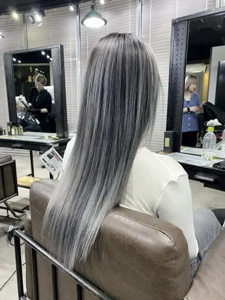 ロング 山影✨バレイヤージュ ハイライト✨メンズ◎のヘアスタイル