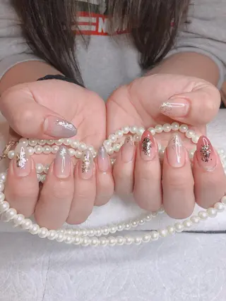 セミロング ネイル 長さ出し専門 nynaのネイルデザイン