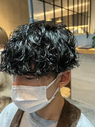 ショート パーマ メンズ 波巻きスパイラルパー マ/シャドウパーマ駿のヘアスタイル