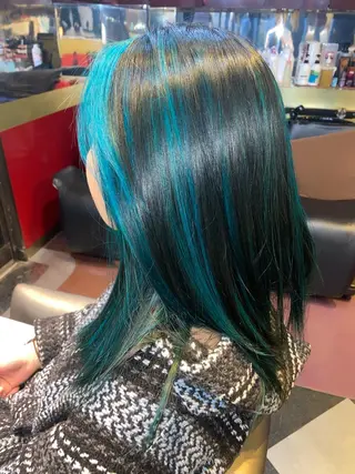 ミディアム 🌈ブリーチ コーンロウ🌈ENOのヘアスタイル