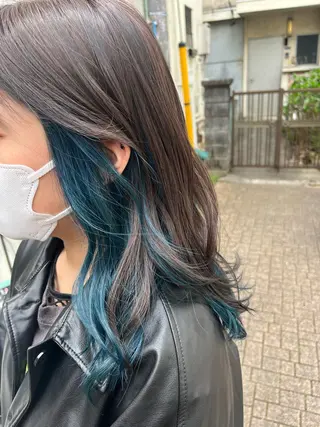 セミロング カラー 原宿サロン代表 デザインカラー伊藤卓のヘアスタイル