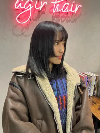 ミディアム カラー 🪽髪質改善矯正 🤍MIU🤍のヘアスタイル