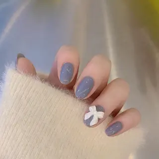 ショート ネイル フィルイン・深爪矯正 長さ出し🎀のネイルデザイン