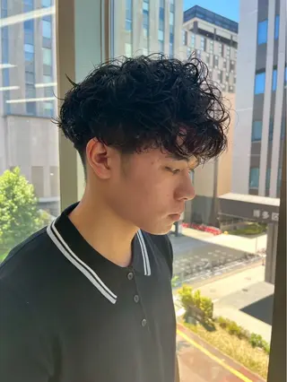ショート カラー パーマ メンズ 博多メンズヘア特化 ベップハルキのヘアスタイル