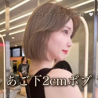 ミディアム カラー ブリーチなし 透明感カラー/艶髪のヘアスタイル