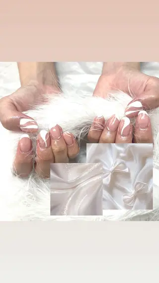 ネイル honoka池袋🎀 ガーリーネイル🤍のネイルデザイン