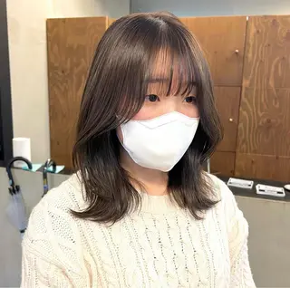 ミディアム カラー パーマ ヘアアレンジ メンズ キッズ ネイル マツエク・マツパ アイブロウ 前川 朋香のヘアスタイル