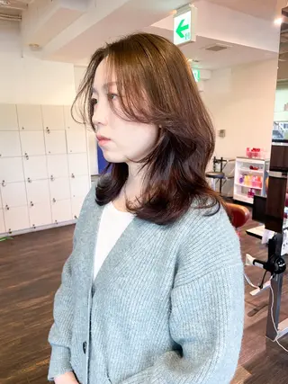 セミロング カラー 似合わせヘア🤍 面田法子のヘアスタイル