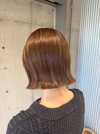 ミディアム カラー ヘアアレンジ ボブ×艶カラー 特化・リクト💥のヘアスタイル