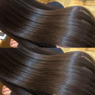 ロング カラー パーマ 髪質改善Wカラー ウルトワのアユカのヘアスタイル