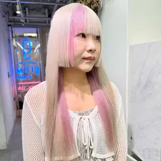カラー 渋谷🎨ブリーチ特化 ×エクステ🎨レンのヘアスタイル