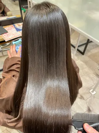 ロング 縮毛矯正×髪質改善× 艶髪カラー 小笠原躍のヘアスタイル