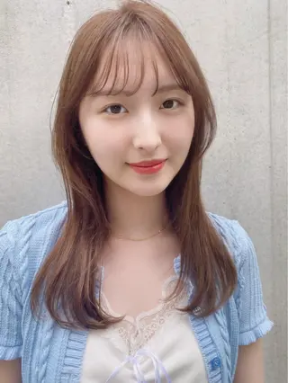 セミロング カラー 🪭risa 暖色/レイヤー🪭のヘアスタイル