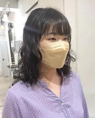 ミディアム パーマ 銀座No.1髪質改善 縮毛矯正/本木のヘアスタイル