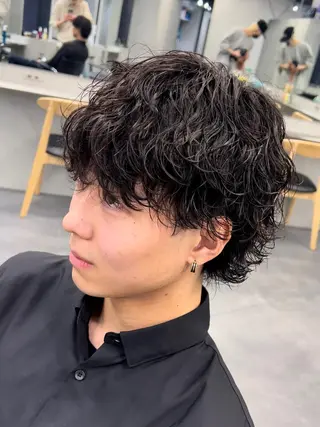 ミディアム パーマ ヘアアレンジ メンズ fifth 石川 凪のヘアスタイル