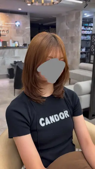 ミディアム ショート・ボブ/ 透明感カラー/めいのヘアスタイル