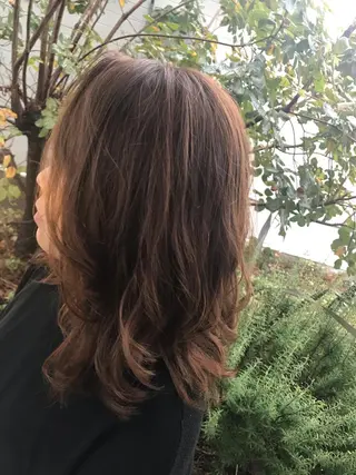 ミディアム パーマ Rug Relief 吉田のヘアスタイル