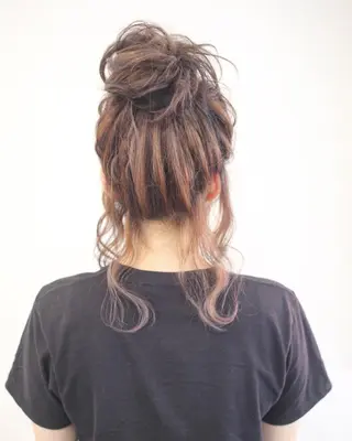 セミロング カラー ヘアアレンジ Mariana/ 鶴原-ハイライトのヘアスタイル