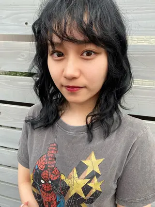 セミロング パーマ ヘアアレンジ 似合わせレイヤー/ Wカラー🧸こころのヘアスタイル