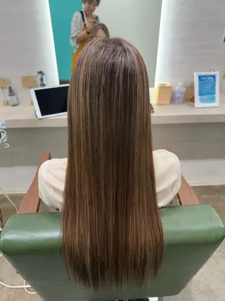 セミロング カラー 縮毛矯正/ /関内/あべももこのヘアスタイル