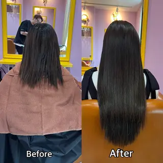 ロング シール＋ちび編み込み エクステ梅田🐨のヘアスタイル