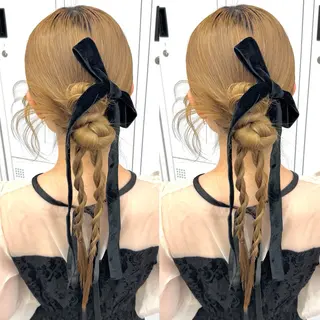 ロング ヘアアレンジ ヘアメ🎀推しカラー 🥣横浜/しほ🧸のヘアスタイル